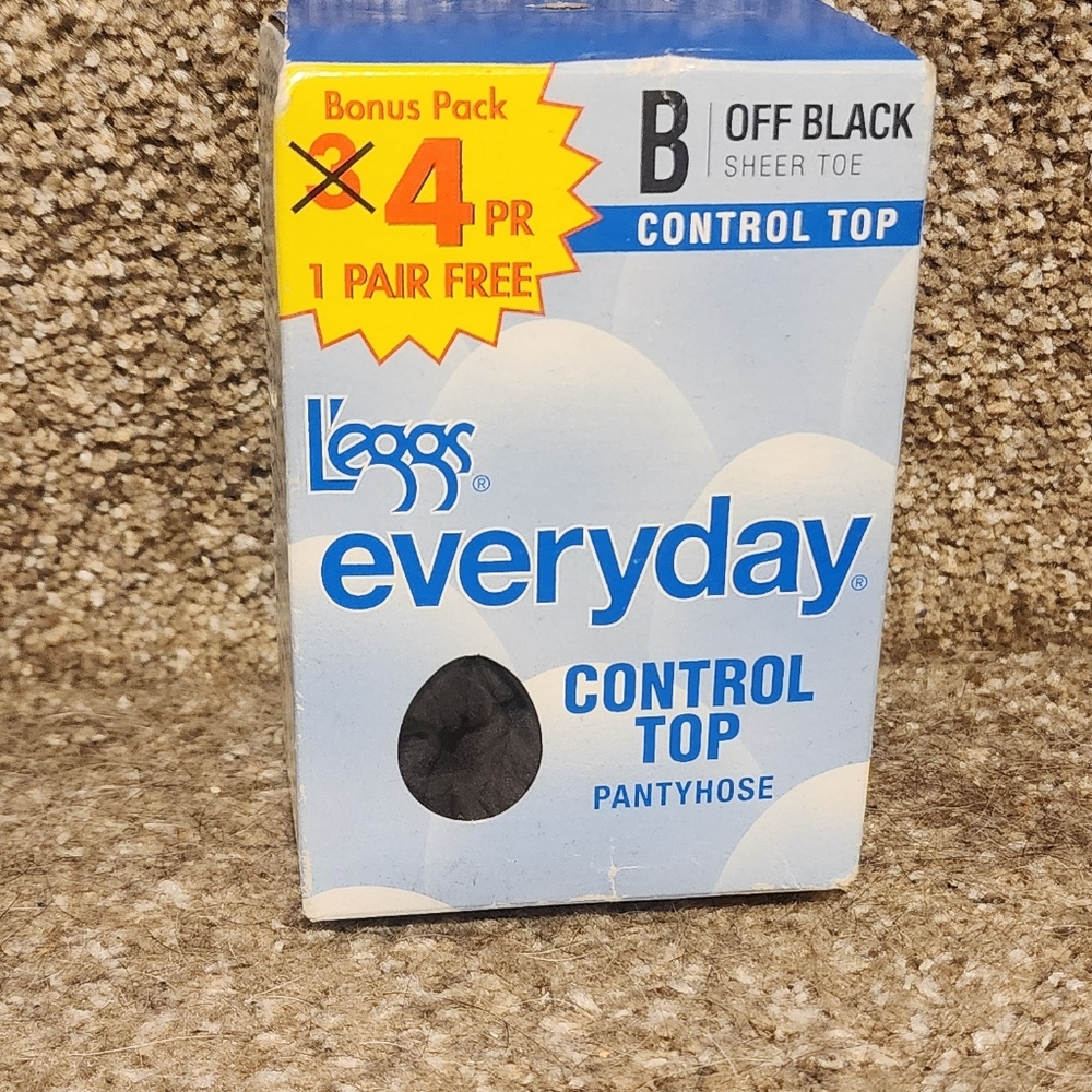 L'eggs Everyday Control Top Pantyhose - Off Black B  4 Pairs